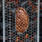 Grelha Popular Moeda Inox 50x30 Para Churrasco Cabo Madeira N