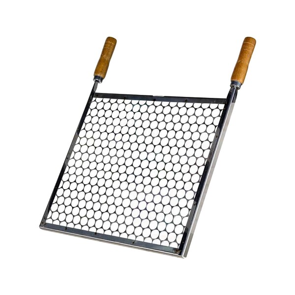 Grelha Quadrada Inox Tela Moeda Para Churrasqueira 40x40cm