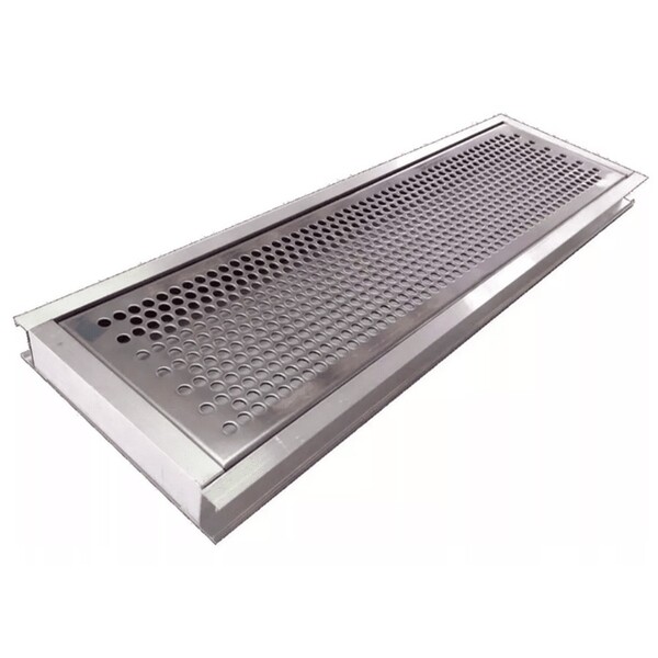 Grelha Ralo Linear Perfurado Inox 20x100 Prata Água Pluvial