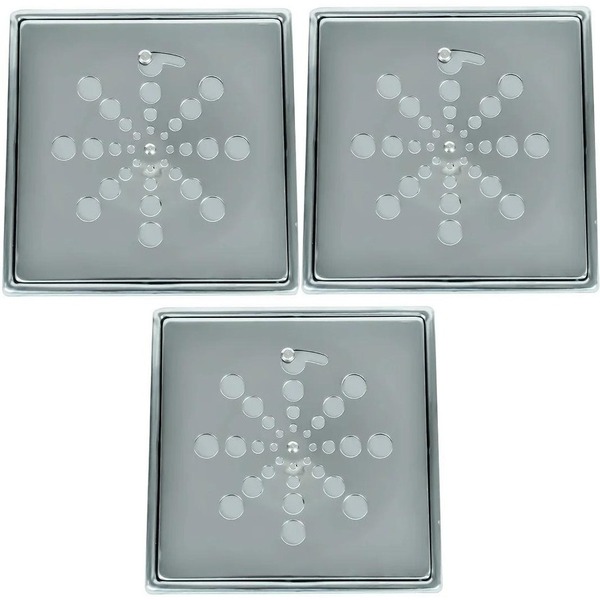 Grelha Ralo Quadrado C/ Caixilho 10 X 10 3 Peças Click On Aço