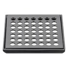 Grelha Ralo Quadrado Pequeno 10x10 Grafite Liso Fani