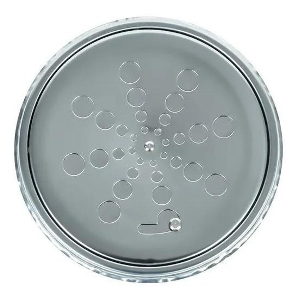 Grelha Ralo Redonda C/ Caixilho 15 X 15 Cm Click On Aço Inox