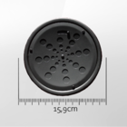 Grelha Redonda Inox Com Caixilho Preto Fosco 15cm - Estilmax