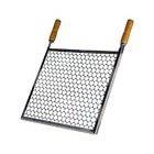 Grelha Retangular Inox Tela Moeda Para Churrasqueira 46x26cm