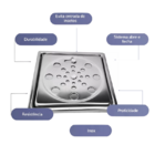 Grelha Tampa Aço Inox 10x10cm Abre/fecha Banheiro Academia Ca