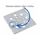 Grelha Tampa Aço Inox 10x10cm Abre/fecha Banheiro Academia Ca