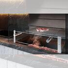 Grelha Uruguaia Barra Redonda Aço Inox Grande Reta 80x50cm