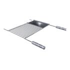 Grelha Uruguaia Barra Redonda Inox Reta Chapa Auxiliar 80x40