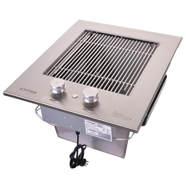 Grill Assador Gás S/ Tampa Titan Diamond Premium Inox Bivolt