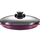 Grill Cerâmico Com Tampa De Vidro - 28 Cm - Vinho - Rgpc-28g/v