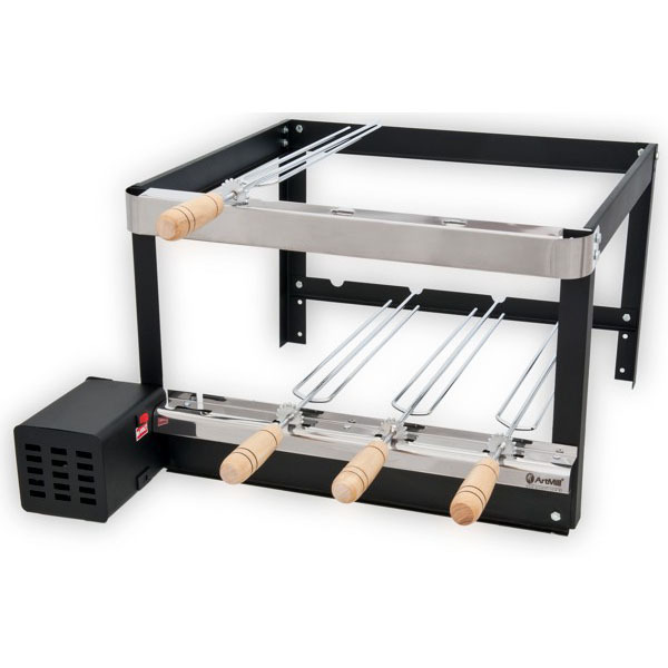 Grill Elétrico com 4 Espetos Bivolt Platinum Giratório Largura 58cm Profundidade 45cm Artmill