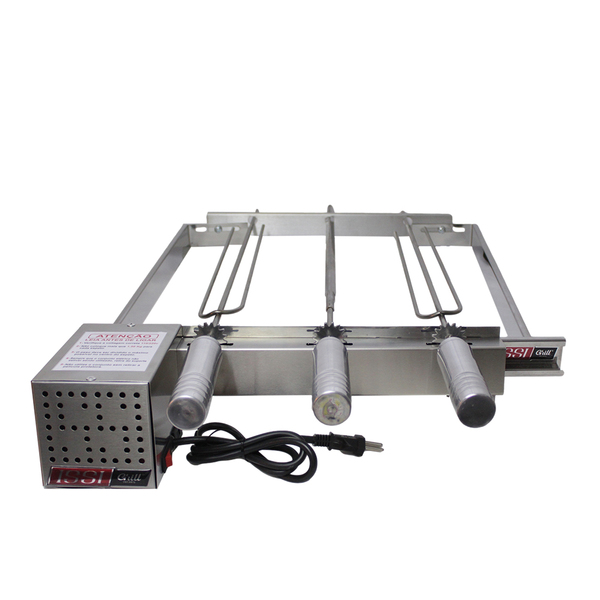 Grill Giratório Inox 3 Espetos Churrasqueiras Pré Moldada Iss