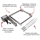 Grill Giratório Inox 3 Espetos Churrasqueiras Pré Moldada Iss