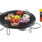 Grill Para Carne Na Pedra Fondue Rechaud 37cm C/ 8 Pastilhas