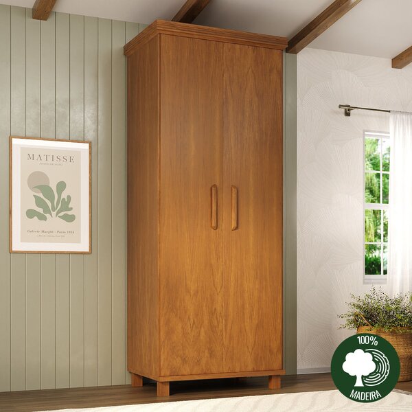 Guarda- Roupa Ibiza 2 Portas - 100% Madeira  Mogno Mel
