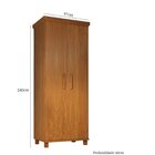 Guarda- Roupa Ibiza 2 Portas - 100% Madeira  Mogno Mel