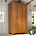 Guarda- Roupa Ibiza 3 Portas - 100% Madeira Mogno Mel