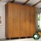 Guarda- Roupa Ibiza 5 Portas - 100% Madeira  Mogno Mel