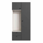 Guarda Roupa 02 Portas 05 Prateleiras Grafite E Nature Lilies