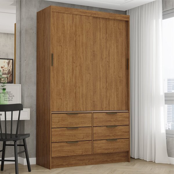 Guarda-roupa 02 Portas De Correr 06 Gavetas Sevilha Cinamomo