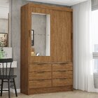 Guarda-roupa 02 Portas De Correr Com Espelho 06 Gavetas Sevil