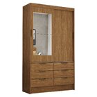 Guarda-roupa 02 Portas De Correr Com Espelho 06 Gavetas Sevil