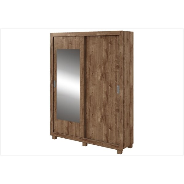 Guarda Roupa 02 Portas De Correr Com Espelho E Pés Novità Car