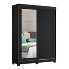 Guarda-roupa 02 Portas De Correr Com Espelhos Spin Preto / Ci