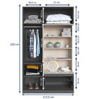 Guarda Roupa 03 Porta 06 Prateleiras Grafite E Nature Lilies