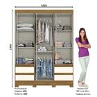 Guarda Roupa 03 Portas 04 Gavetas Lema Henn
