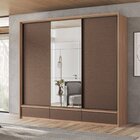 Guarda-roupa 03 Portas De Correr 5 Gavetas Mdp Milan Wood /te