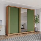 Guarda-roupa 03 Portas Deslizantes Com Espelho Fazano Nature/