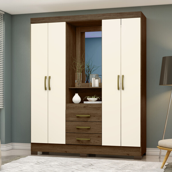 Guarda Roupa 04 Portas 03 Gavetas Nápole Henn