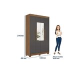 Guarda-roupa 04 Portas 2 Gavetas Com Espelho Paraná Jatobá/gr