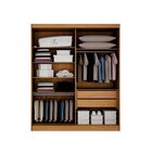 Guarda-roupa 04 Portas, Detalhe Ripado Canada Cinamomo/ Off W