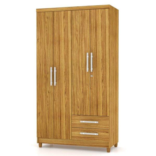 Guarda Roupa 04 Portas E 02 Gavetas Line Canela Vlr Móveis