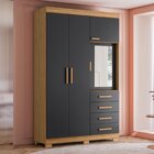 Guarda-roupa 04 Portas E 04 Gavetas Com Espelho Virtus Soltei