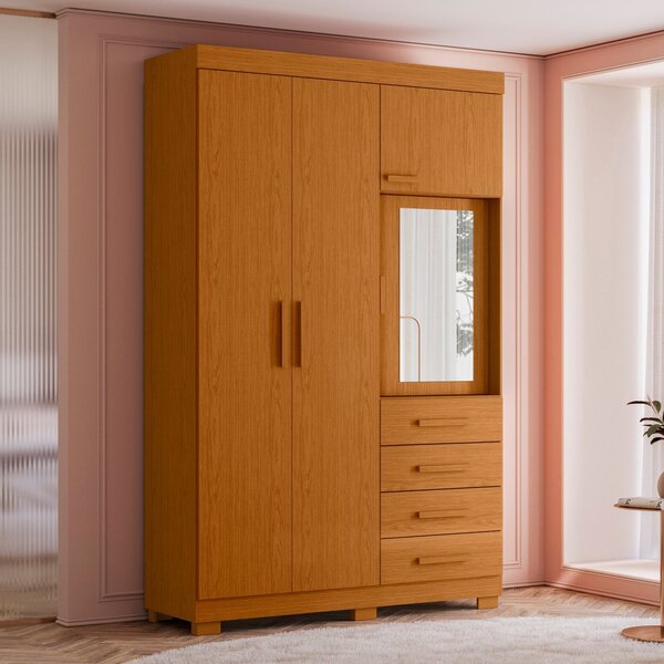 Guarda-roupa 04 Portas E 04 Gavetas Com Espelho Virtus Soltei