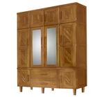 Guarda Roupa 04 Portas Madeira Com Espelho Chicago 104 At Mov