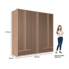 Guarda-roupa 06 Portas 5 Gavetas Com Espelho Mdp Torino Wood