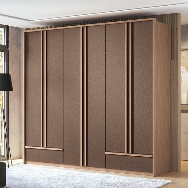 Guarda-roupa 06 Portas 5 Gavetas Com Espelho Mdp Torino Wood