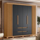 Guarda-roupa 06 Portas E 04 Gavetas Doble Casal Nature/titani