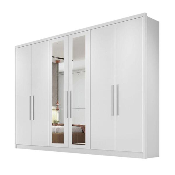 Guarda Roupa 06 Portas E 08 Gavetas Robust Branco