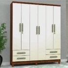 Guarda Roupa 06 Portas E 4 Gavetas Line Imbuia/champanhe - Vl