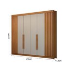 Guarda-roupa 06 Portas São Carlos Mdf, Portas Ripadas E 6 Gav