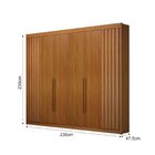 Guarda-roupa 06 Portas São Carlos Mdf, Portas Ripadas E 6 Gav