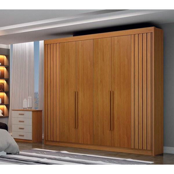 Guarda-roupa 06 Portas São Carlos Mdf, Portas Ripadas E 6 Gav