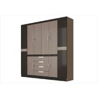 Guarda Roupa 08 Portas E 04 Gavetas Realce Carvalho Com Onix