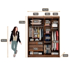 Guarda-roupa 100% Mdf 02 Portas De Correr 03 Gavetas Toledo C