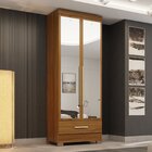 Guarda-roupa 100% Mdf 2 Portas 1 Gaveta Com Espelhos Smart Pl